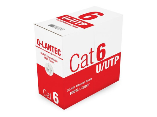 Q-Lantec Ethernet Cable Cat.6 U/UTP Copper KIU6PVC305Q 305m, grey