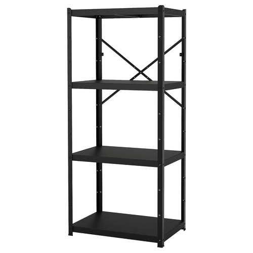 BROR Shelving unit, black, 85x55x190 cm