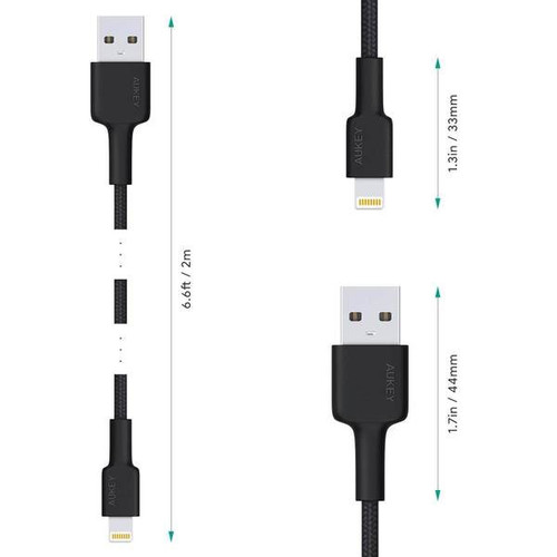 Aukey Lightning Cable CB-AL05, black