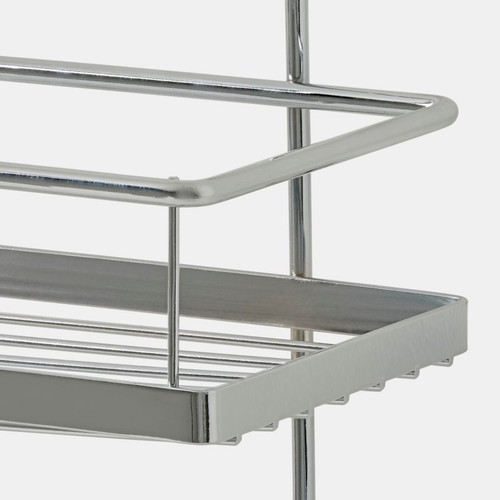 GoodHome Kitchen Wall Organiser Shelving Datil, silver