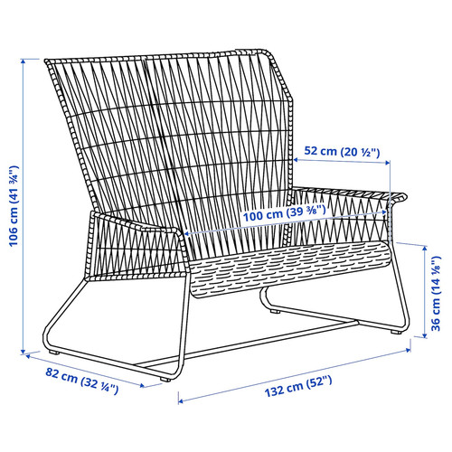 TALLSKÄR 4-seat, lounge set, outdoor/anthracite