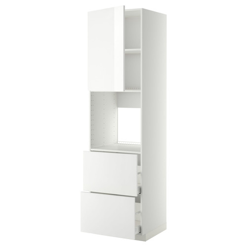 METOD / MAXIMERA Hi cab f ov w dr/2 frnts/2 hi drwrs, white/Ringhult white, 60x60x220 cm