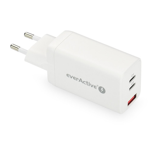 everActive Wall Charger EU Plug USB/USB-C QC4+ 65W, white