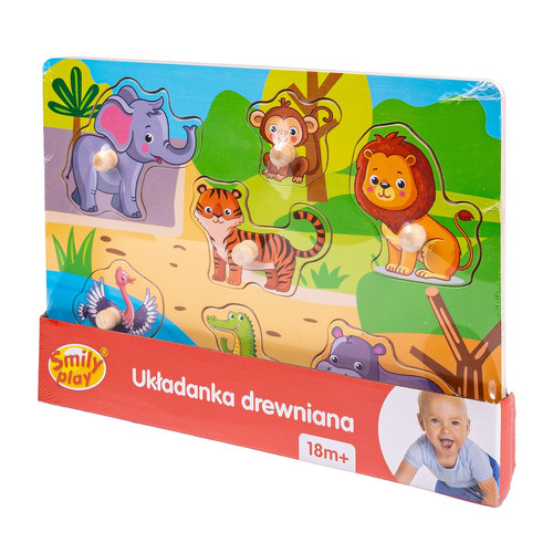 Smily Play Wooden Puzzle Zoo18m+