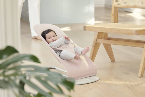 BABYBJORN Bouncer Bliss - Light grey frame, 3D Jersey, Light pink