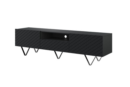 TV Cabinet Scalia, matt black/black legs