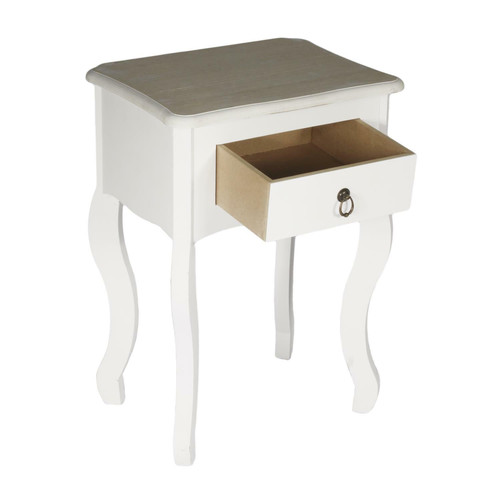 Nightstand Bedside Table Victoria, white