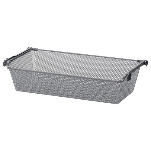 KOMPLEMENT Mesh basket with pull-out rail, dark grey, 75x35 cm