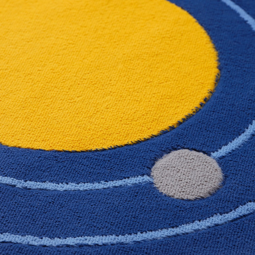 AFTONSPARV Rug, space rounded/blue, 133 cm