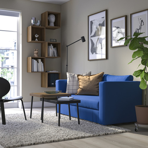 SKÖNABÄCK 2-seat sofa-bed, Knisa bright blue