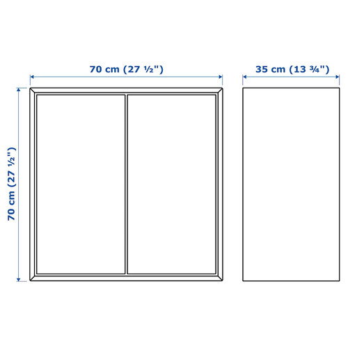 EKET Wall-mounted shelving unit, dark grey, 70x35x70 cm