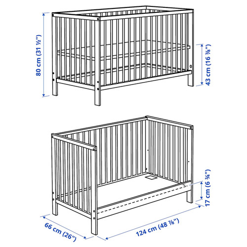 GULLIVER Cot, green, 60x120 cm