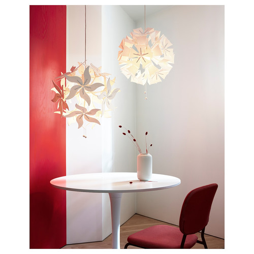 RAMSELE Pendant lamp, geometric, white, 43 cm