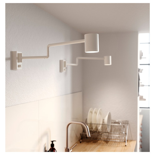 NYMÅNE Wall lamp w swing arm, wired-in