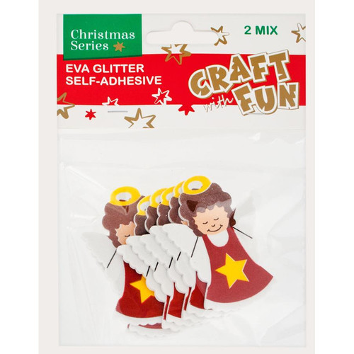 Christmas Decorations Eva Glitter Self-Adhesive Stickers, 1 set, assorted