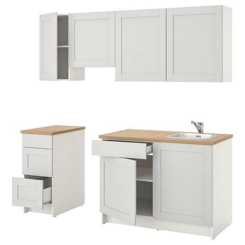 KNOXHULT Kitchen, grey, 220x61x220 cm