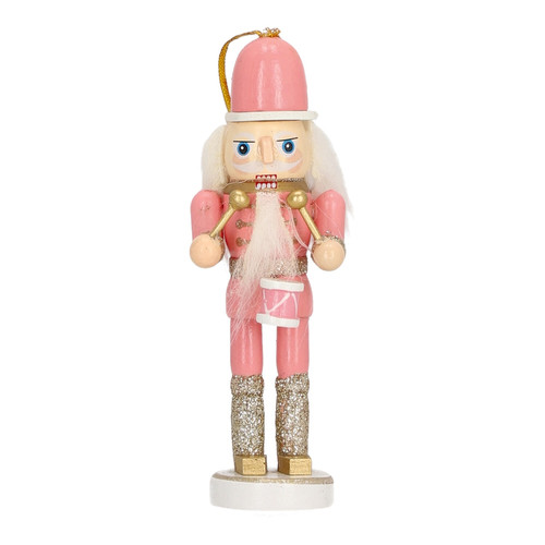 Christmas Tree Decoration Nutcracker 12cm Set of 2pcs, pink