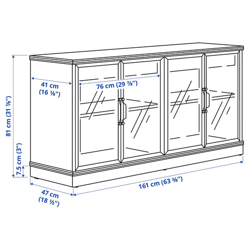 LANESUND TV storage combination, grey-brown, 322x47x81 cm