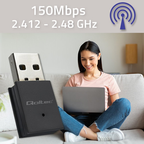 Qoltec Mini Adapter Wi-Fi, BT 4.0