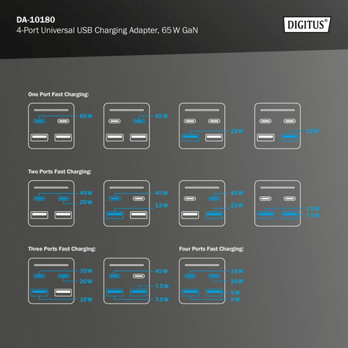 Digitus USB-charging Adapter Wall Charger EU Plug DA-10180