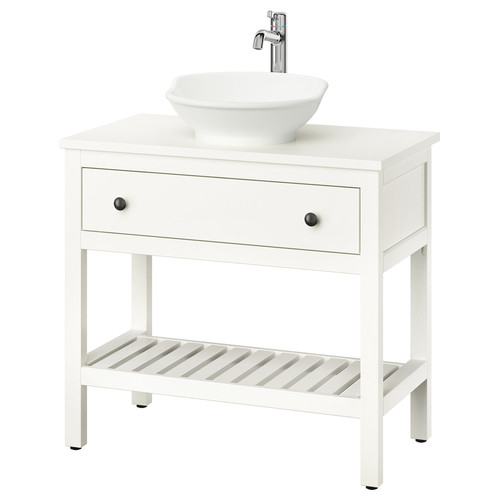 HEMNES / VÄSTERSJÖN Open wsh-stnd w drw/wash-basin/tap, white, 82x48x90 cm