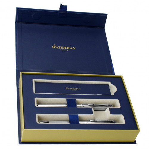 Waterman Gift Set Fountain Pen & Pen Hemisphere Steel CT 2022 ET/WAT/HCT