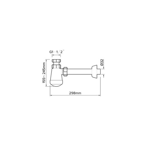 Flomasta Bathroom Sink P-Trap Waste Drain Pipe P-Trap 32mm