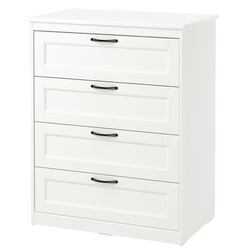 SONGESAND Chest of 4 drawers, white, 82x104 cm