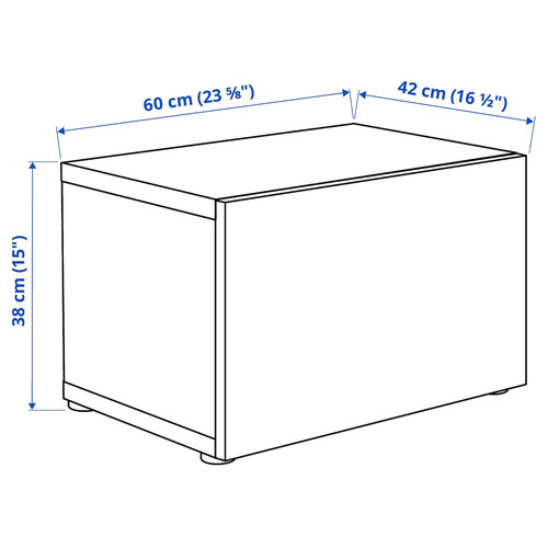 BESTÅ Wall-mounted cabinet combination, white/Sutterviken, 60x42x38 cm