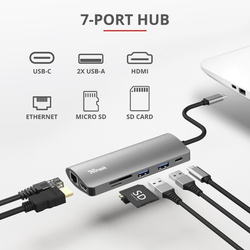 Trust USB-C Adapter 7in1 DALYX