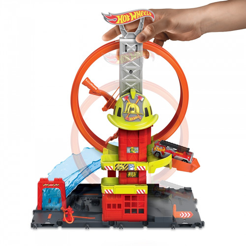 Hot Wheels City Super Loop Fire Station HKX41 4+