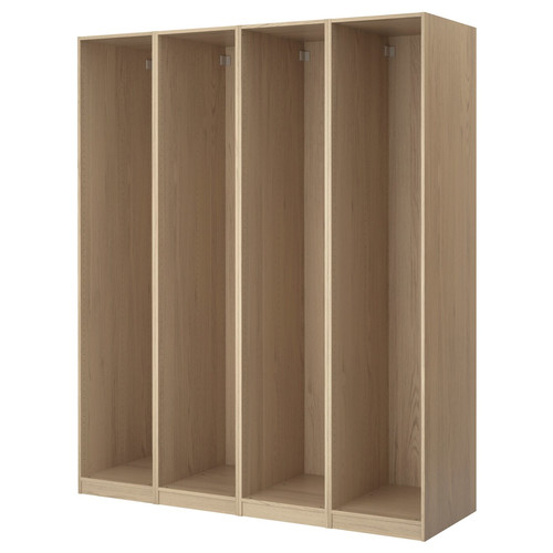 PAX 4 wardrobe frames, white stained oak effect, 200x58x236 cm