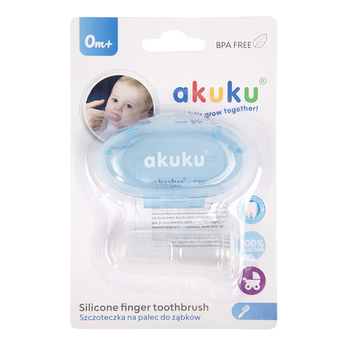 AKUKU Silicone Toothbrush And Gums Massager Blue