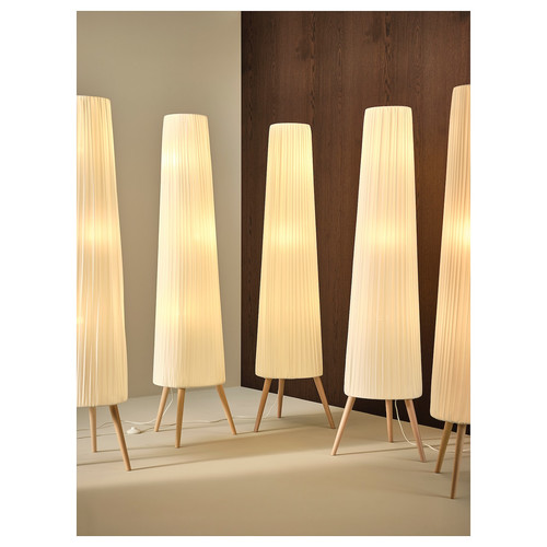 ÖKENSAND Floor lamp, beech/white