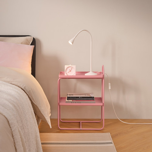 HATTÅSEN Bedside table/shelf unit, pink