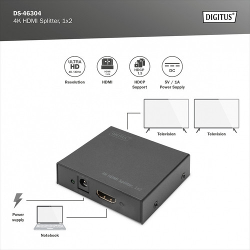 Splitter / Splitter HDMI 4K UHD 3D, 2-port