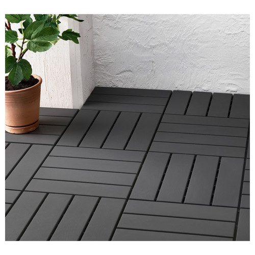 RUNNEN Floor decking, outdoor, dark grey, 0.81 m²