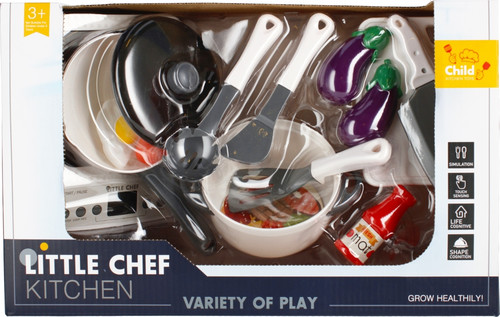 Little Chef Kitchen Cokware & Food Playset 3+