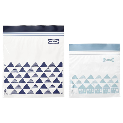 ISTAD Resealable bag, patterned/blue, 60 pack