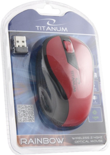 Esperanza Wireless Optical Mouse 1000DPI TM114R, red-black