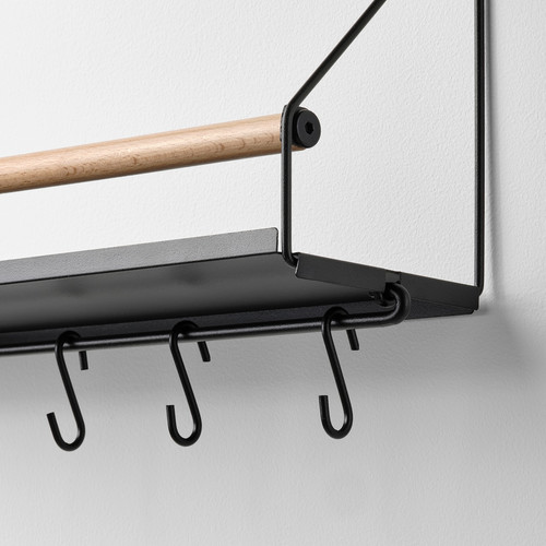 ÅKERBRUK Wall organiser w hooks, 42x12x26 cm