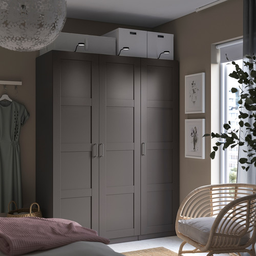 PAX / BERGSBO Wardrobe, dark grey/dark grey, 150x60x201 cm