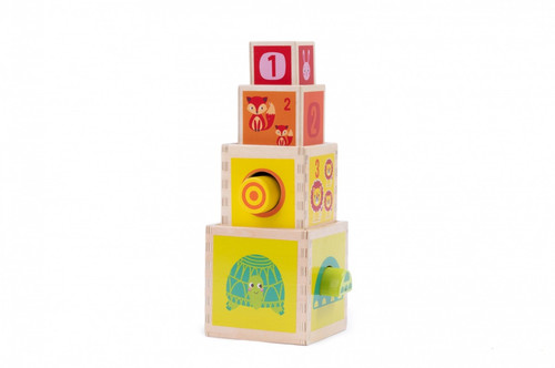 iWood Wooden Shape Sorter Cubes 12m+