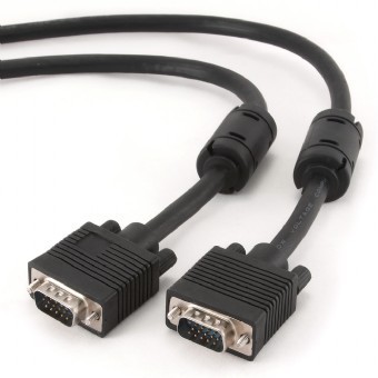 Gembird Premium VGA HD15M/HD15M dual-shielded w/2*ferrite core 15M cable, black color