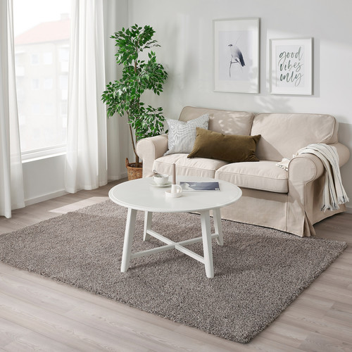 VINDEBÄK Rug, high pile, light beige, 160x230 cm