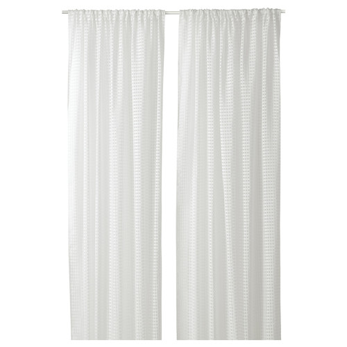 SANDDÅDRA Sheer curtains, 1 pair, white, 145x300 cm