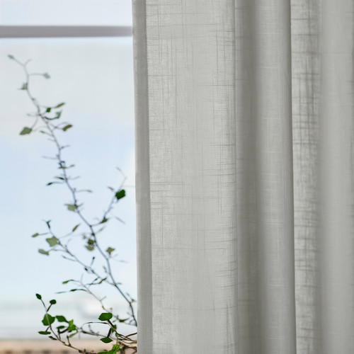 SILVERLÖNN Sheer curtains, 1 pair, light grey, 145x300 cm