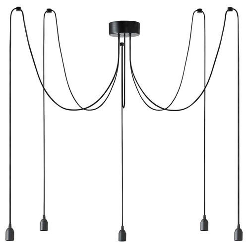 BENGTSBOL Pendant lamp with 5 lamps, black