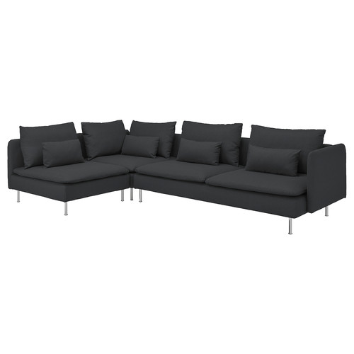 SÖDERHAMN Corner sofa, 4-seat, with open end/Fridtuna dark grey