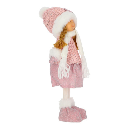 Christmas Decoration Girl 38cm, pink